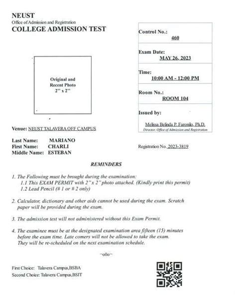 neust entrance exam 2023